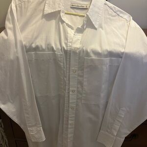 Abercrombie & Fitch Button Down White long Shirt